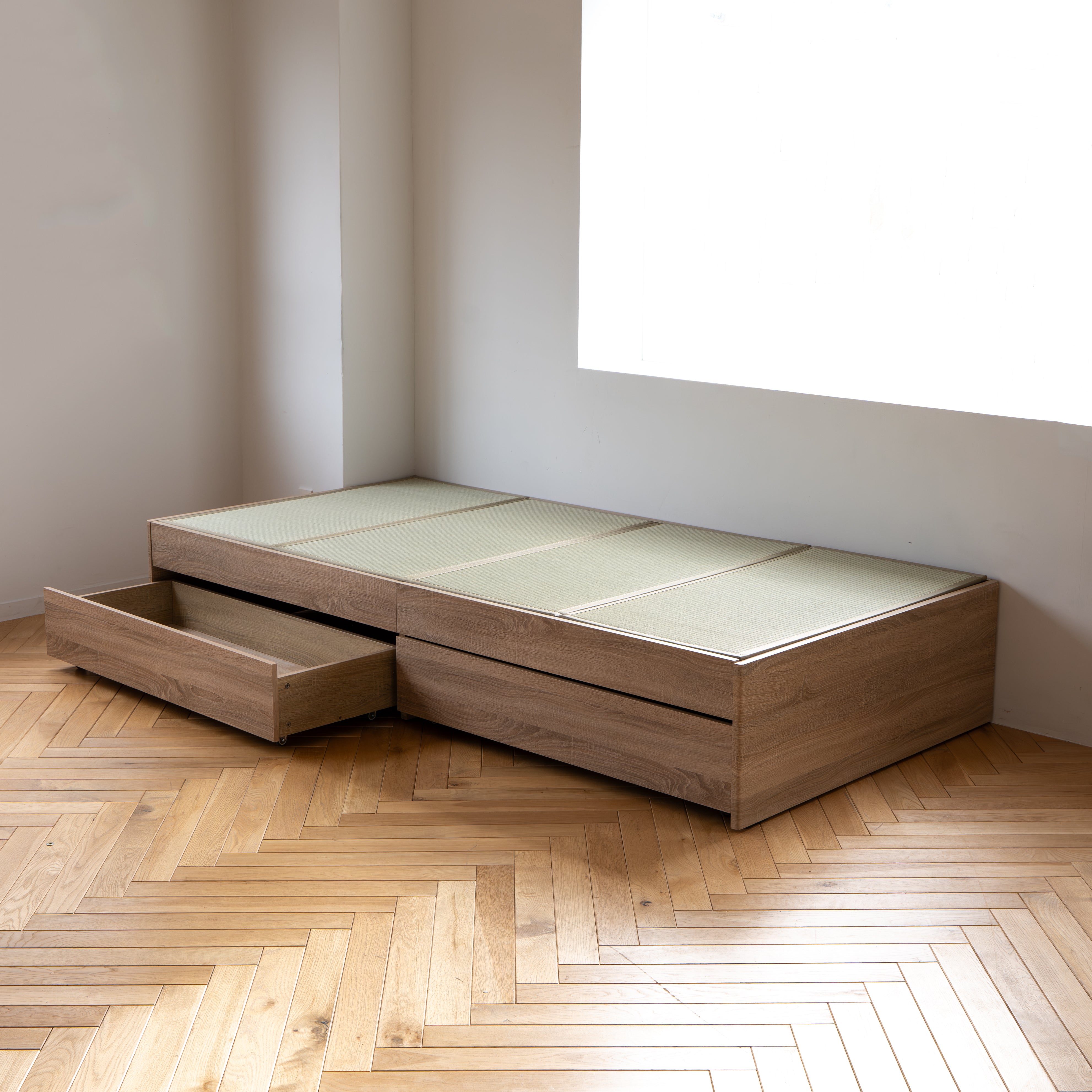 木製畳ベッド シングルサイズ 無印良品 引き出し付き 収納ベッド