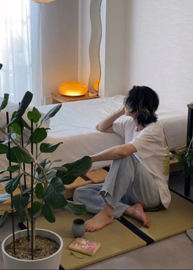 "Yaetakumi" Undyed Igusa 8-Layer Tatami Mat (Black)