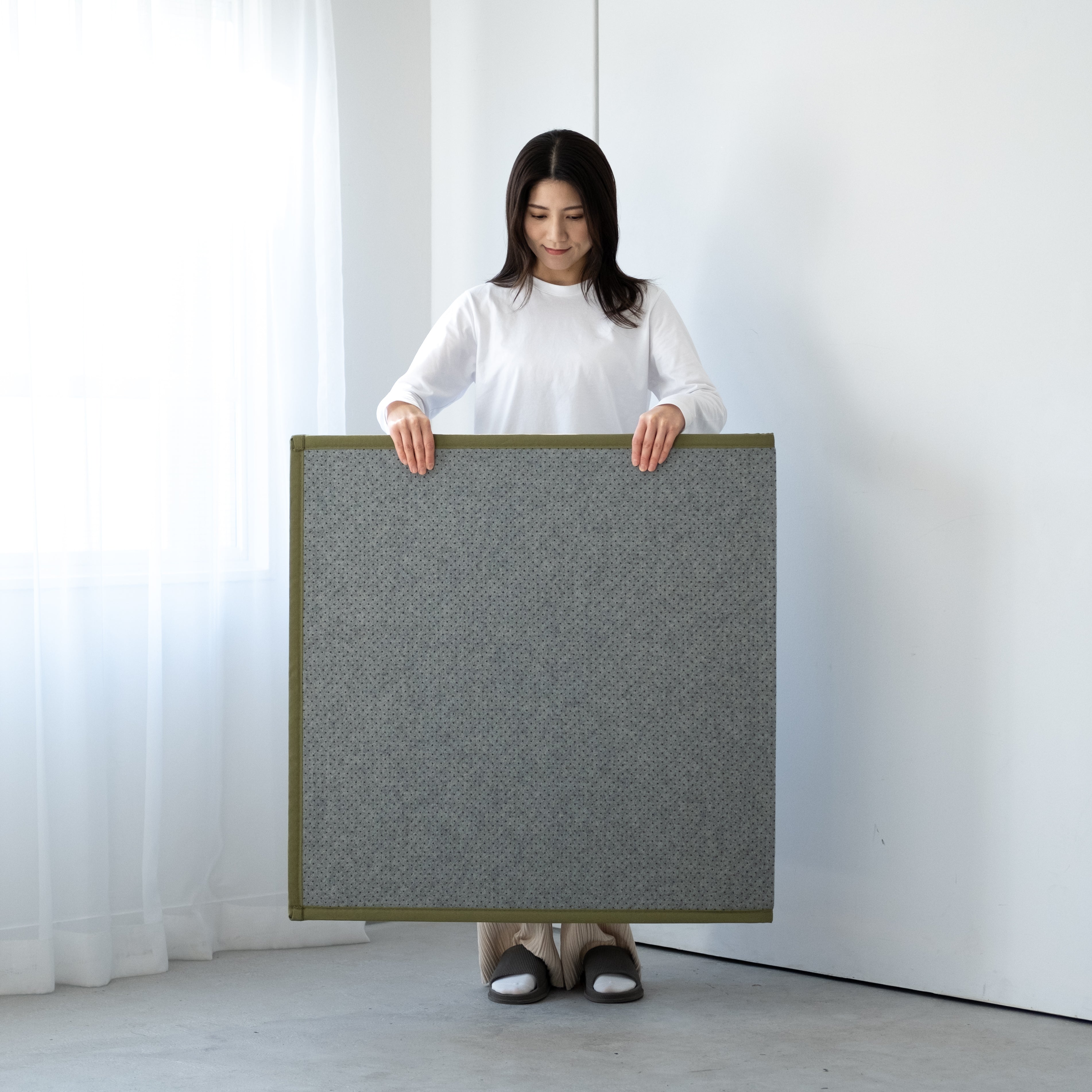OSHIMAYA | Igusa 4-Layer Tatami Mat [Ao/Kusa] Natural, Foldable