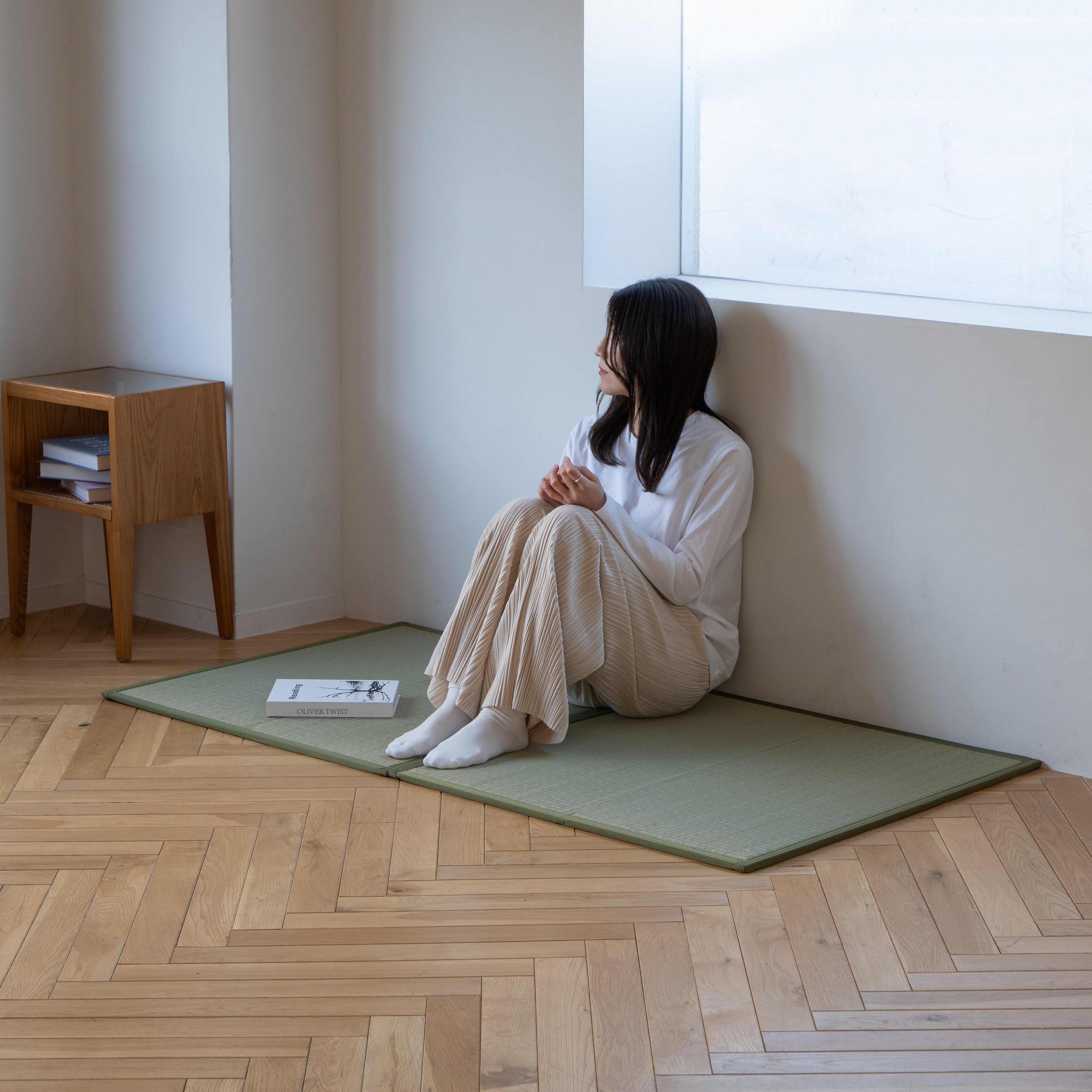 Two-fold tatami mat made of rush grass - Orihime