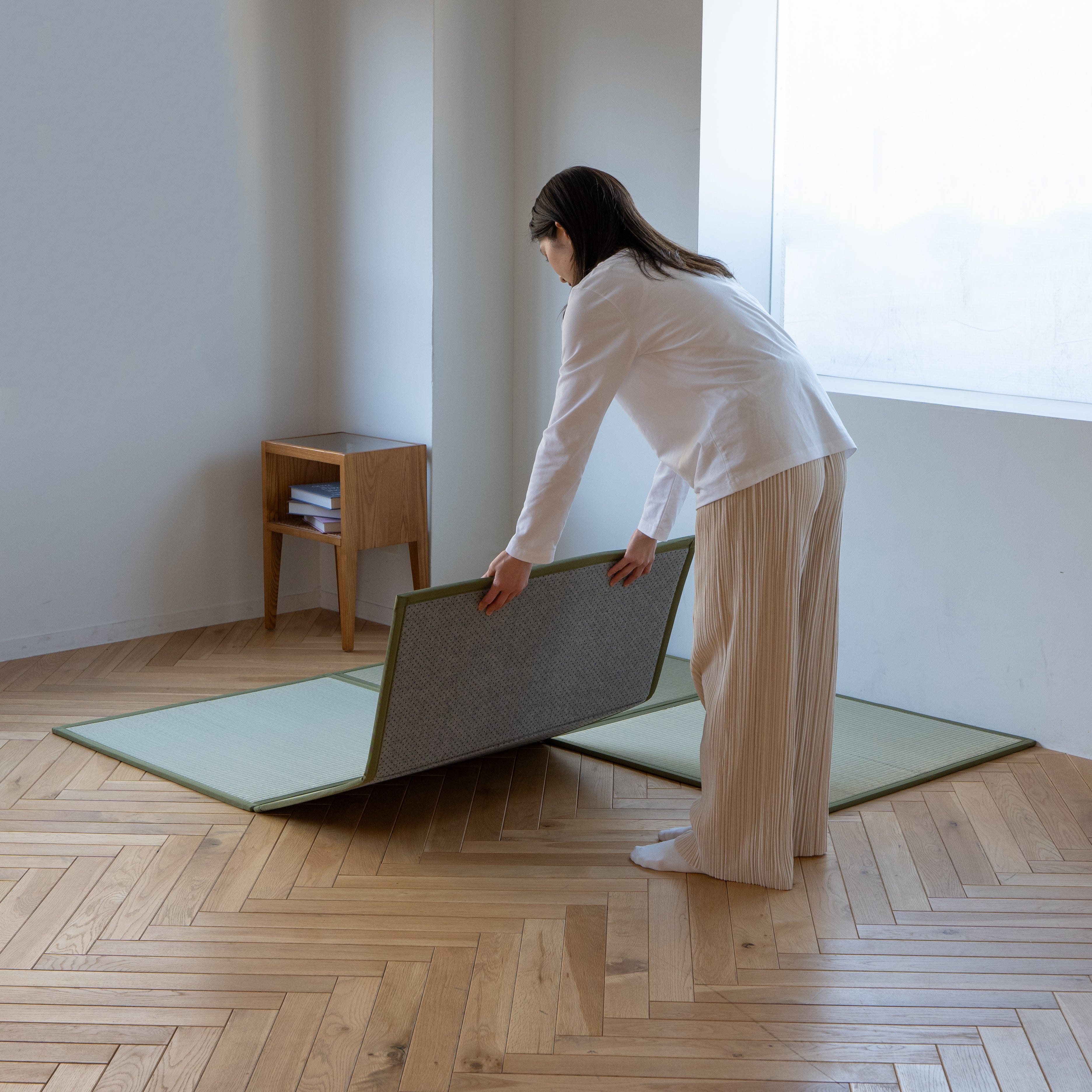 Two-fold tatami mat made of rush grass - Orihime